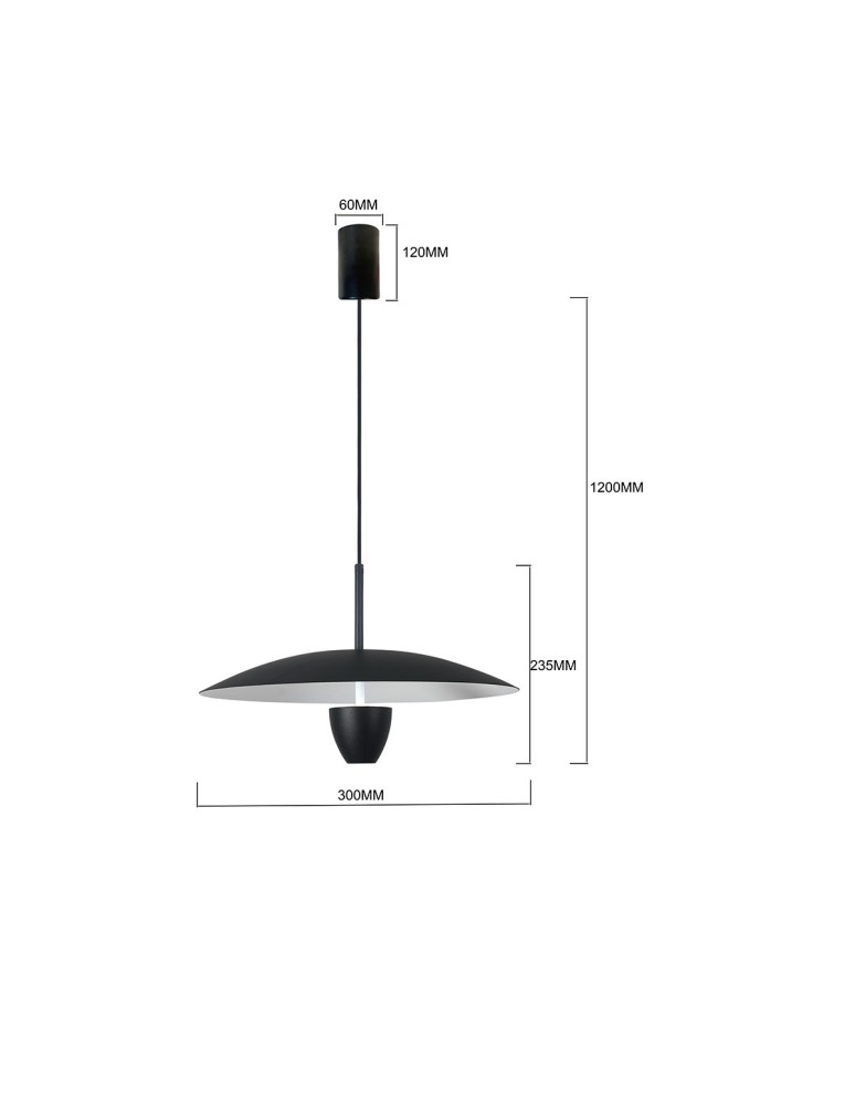 Scandinavian style pendant lamps - Light Prestige Ufo S black LED CCT pendant lamp LP-0408/1P S BK - product kolory-swiatla.pl 6