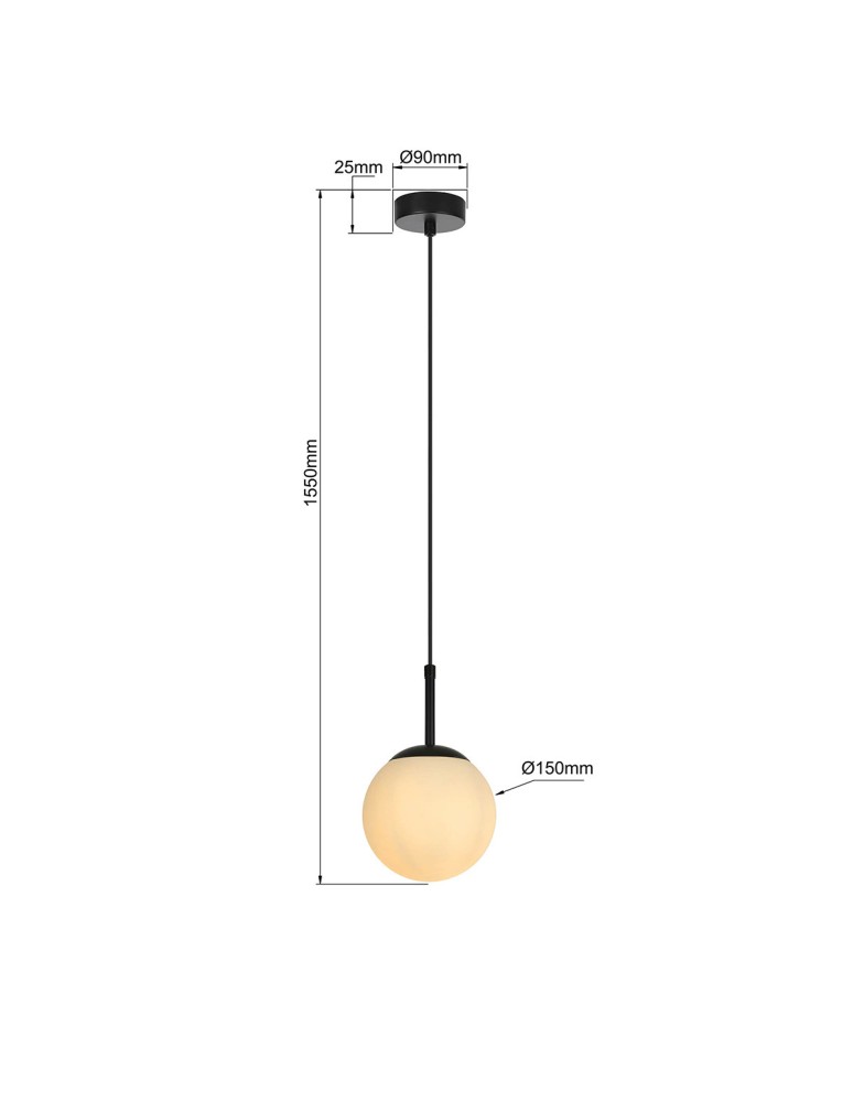 Pendant lamps spheres - Light Prestige Dorado pendant lamp black 1xE14 LP-002/1P BK - product kolory-swiatla.pl 4