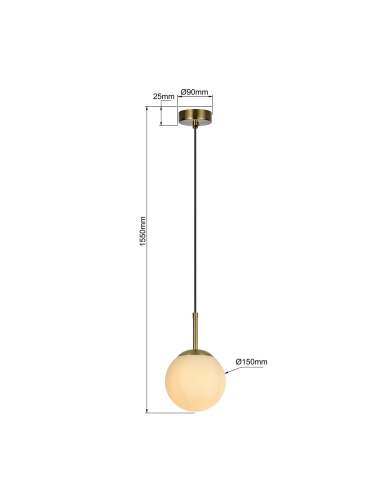 Pendant lamps spheres - Light Prestige Dorado pendant lamp gold 1xE14 LP-002/1P - product kolory-swiatla.pl 4