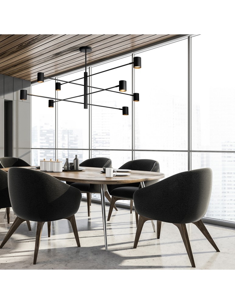 Modern pendant lamps - Light Prestige Snow 8 pendant lamp black 8xGU10 LP-731/8P BK - product kolory-swiatla.pl 2