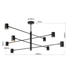 Modern pendant lamps - Light Prestige Snow 8 pendant lamp black 8xGU10 LP-731/8P BK - product 5