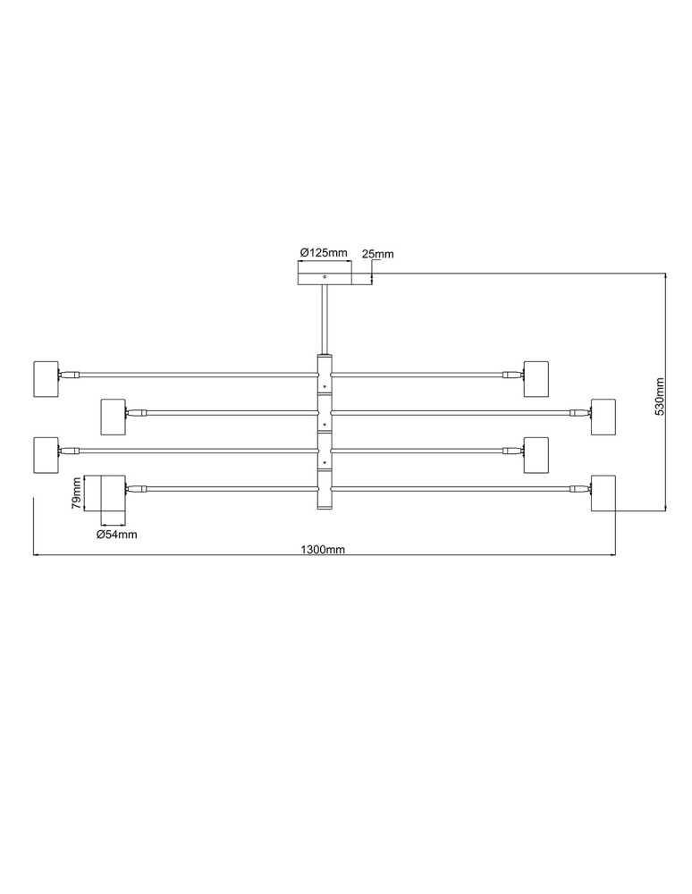 Modern pendant lamps - Light Prestige Snow 8 pendant lamp black 8xGU10 LP-731/8P BK - product kolory-swiatla.pl 6