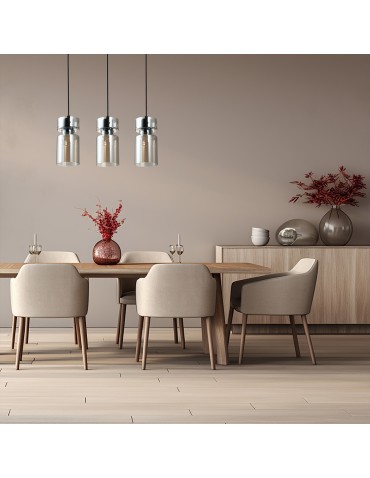 Light Prestige Nivio smoky triple pendant lamp 3xE27 LP-2811/3L AM - product 2