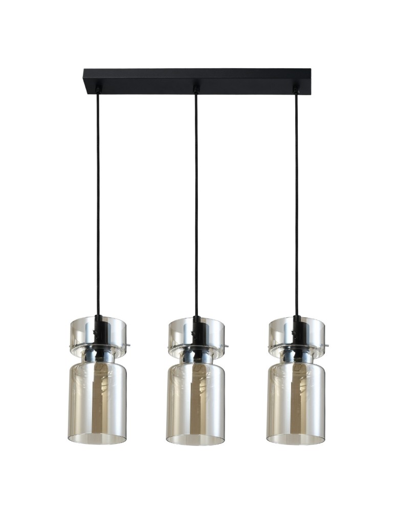 Pendant lamps on a strip - Light Prestige Nivio smoky triple pendant lamp 3xE27 LP-2811/3L AM - product kolory-swiatla.pl 3