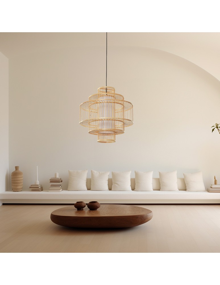 Boho pendant lamps - Light Prestige Stela rattan pendant lamp 1xE27 LP-2026/1P - product kolory-swiatla.pl 2