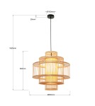 Boho pendant lamps - Light Prestige Stela rattan pendant lamp 1xE27 LP-2026/1P - product 6