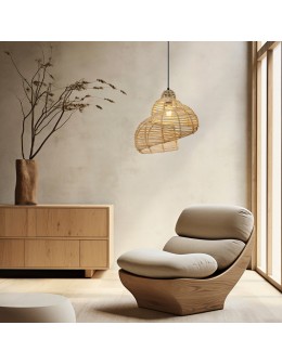 Light Prestige Ratanowa lampa wisząca Shella 40 cm jasne drewno 1xE27 LP-1806/1P 40cm - produkt 2