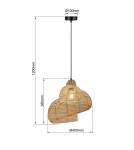 Boho pendant lamps - Light Prestige Ratan pendant lamp Shella 40cm light wood 1xE27 LP-1806/1P 40cm. - product 4