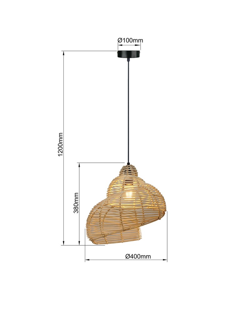 Boho pendant lamps - Light Prestige Ratan pendant lamp Shella 40cm light wood 1xE27 LP-1806/1P 40cm. - product kolory-swiatla.pl 4