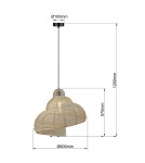 Boho pendant lamps - Light Prestige Ratan pendant lamp Shella 60cm light wood 1xE27 LP-1806/1P 60cm. - product 3