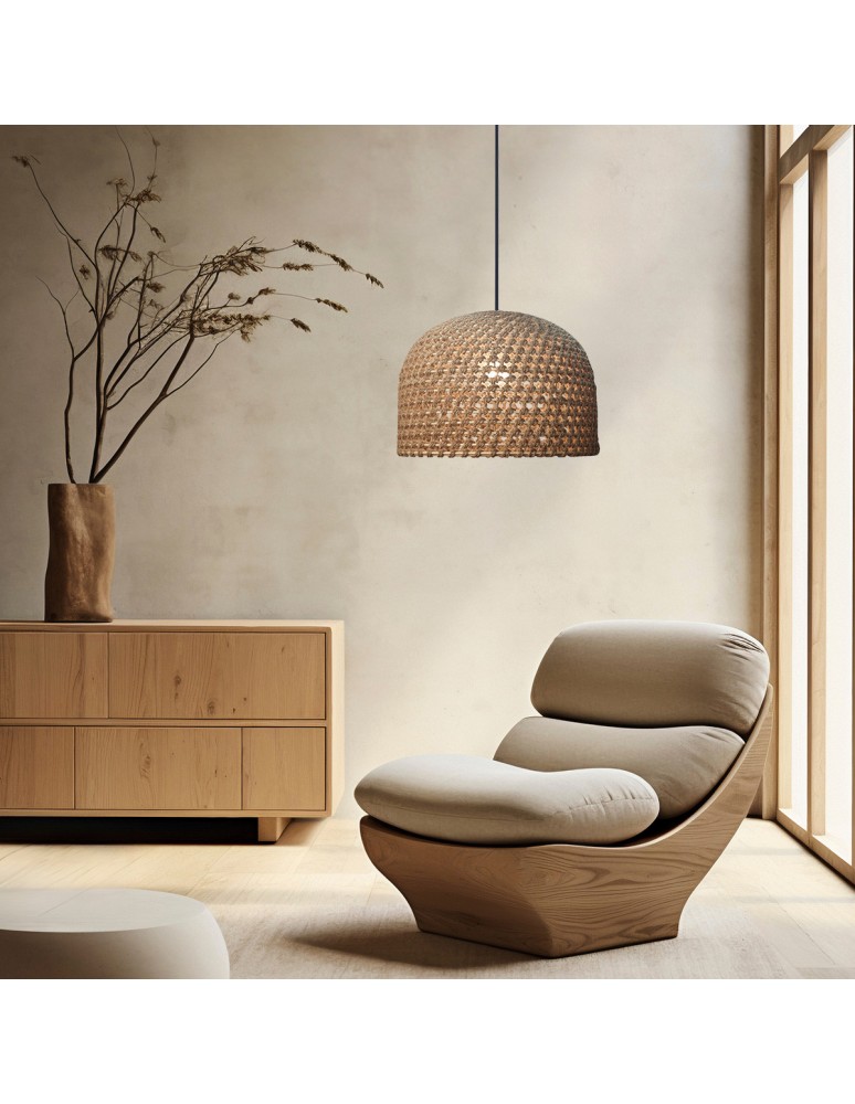 Boho pendant lamps - Light Prestige Ratan pendant lamp Kanso 40 cm light wood 1xE27 LP-2025/1P 40 cm - product kolory-swiatla.pl 2