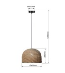 Boho pendant lamps - Light Prestige Ratan pendant lamp Kanso 40 cm light wood 1xE27 LP-2025/1P 40 cm - product 5