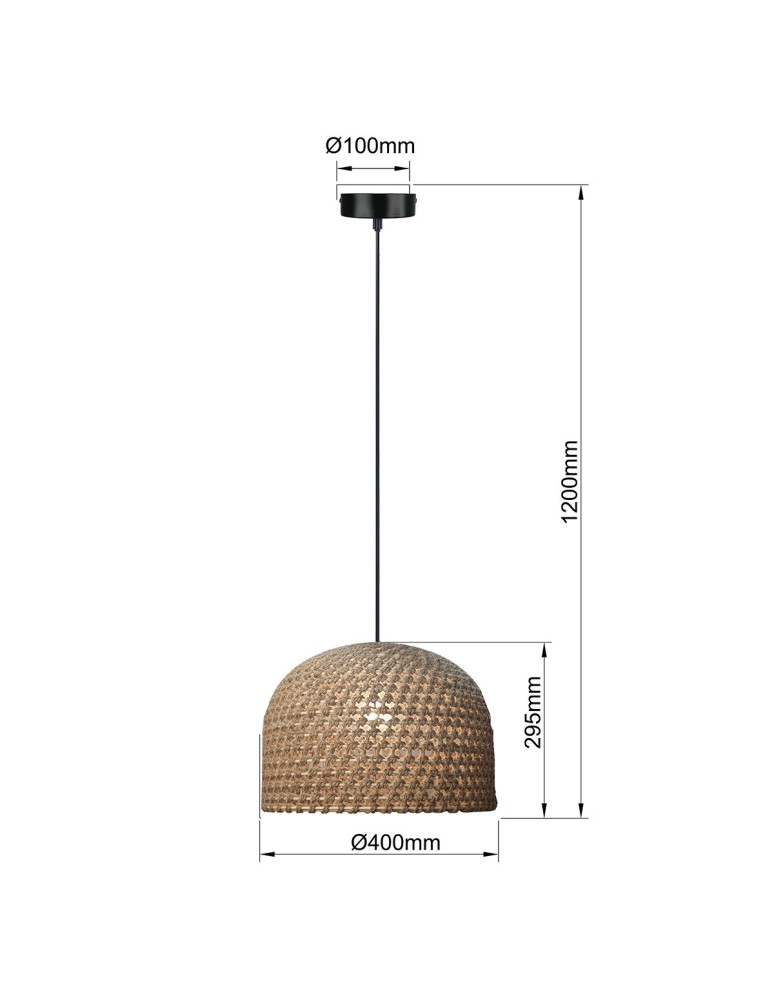 Boho pendant lamps - Light Prestige Ratan pendant lamp Kanso 40 cm light wood 1xE27 LP-2025/1P 40 cm - product kolory-swiatla.pl 5
