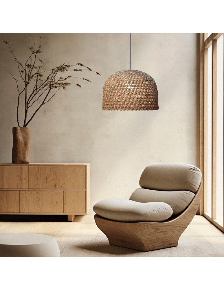 Boho pendant lamps - Light Prestige Ratan pendant lamp Kanso 50 cm light wood 1xE27 LP-2025/1P 50 cm - product kolory-swiatla.pl 2