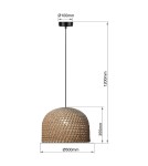 Boho pendant lamps - Light Prestige Ratan pendant lamp Kanso 50 cm light wood 1xE27 LP-2025/1P 50 cm - product 4