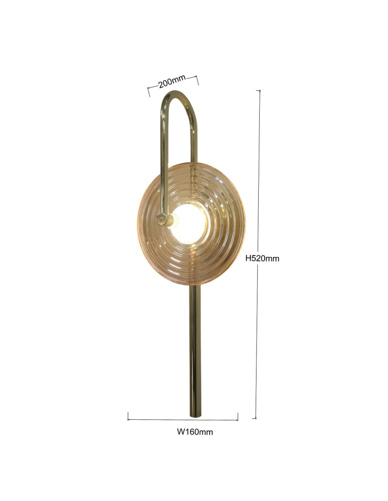 Designer wall lamps - Light Prestige Wall lamp Plato amber LED CCT LP-0301/1W AM - product kolory-swiatla.pl 3