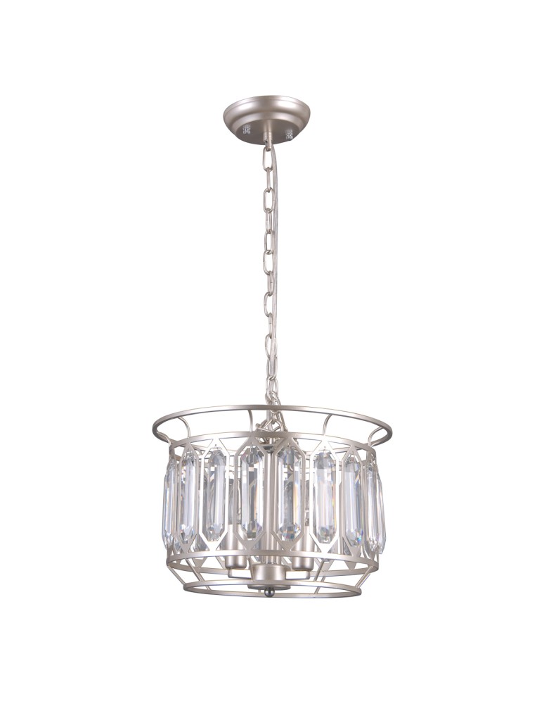 Glamour chandeliers - ITALUX PRISCILLA Pendant Silver 3xE14 PND-43388-3B - product kolory-swiatla.pl 1
