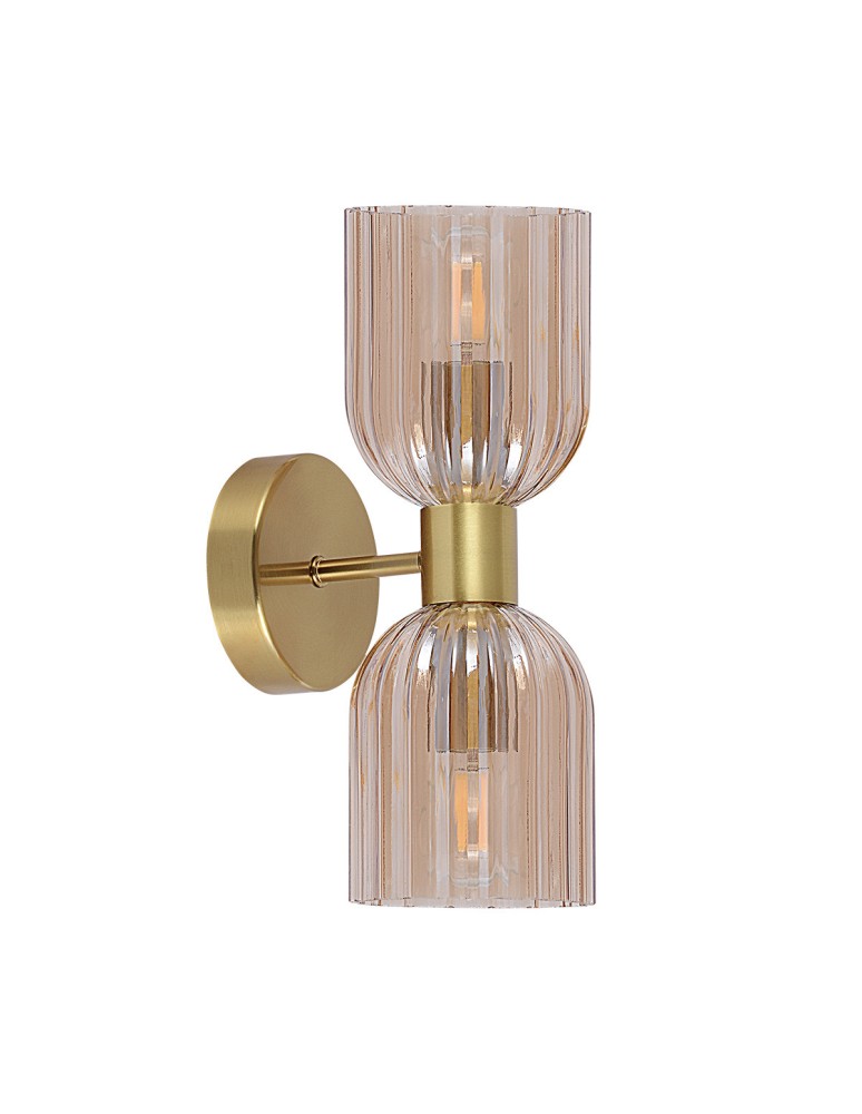 Glamour wall lamps - Light Prestige Double Piega wall lamp in amber 2xE14 LP-939/2W amber - product kolory-swiatla.pl 3
