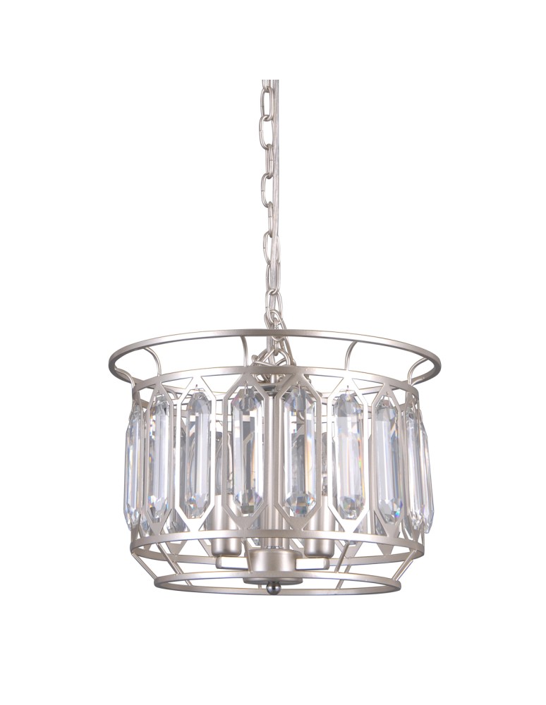 Glamour chandeliers - ITALUX PRISCILLA Pendant Silver 3xE14 PND-43388-3B - product kolory-swiatla.pl 3