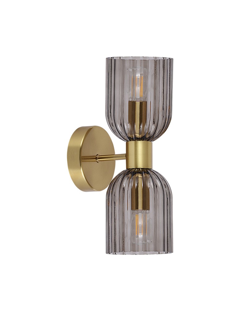 Glamour wall lamps - Light Prestige Double wall lamp Piega smoked 2xE14 LP-939/2W smoked - product kolory-swiatla.pl 3