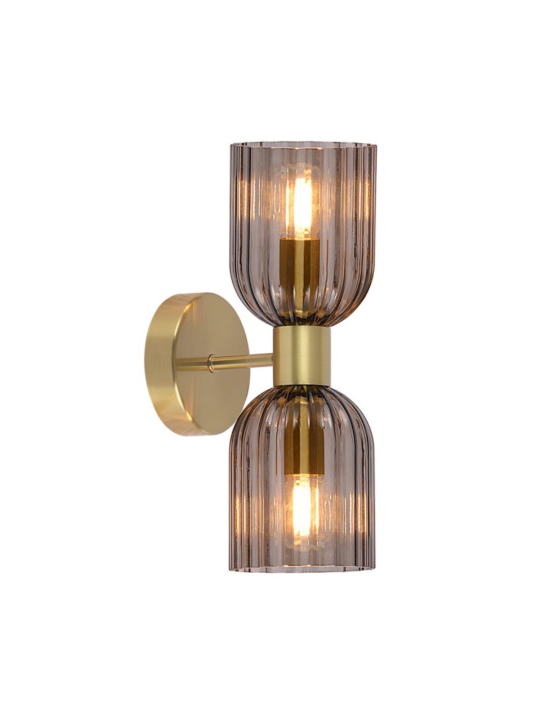 Glamour wall lamps - Light Prestige Double wall lamp Piega smoked 2xE14 LP-939/2W smoked - product kolory-swiatla.pl 1