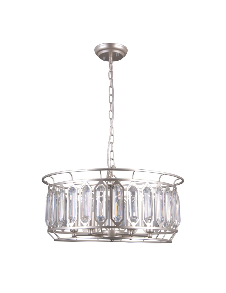 Glamour chandeliers - ITALUX PRISCILLA Pendant Silver 6xE14 PND-43388-6B - product kolory-swiatla.pl 1