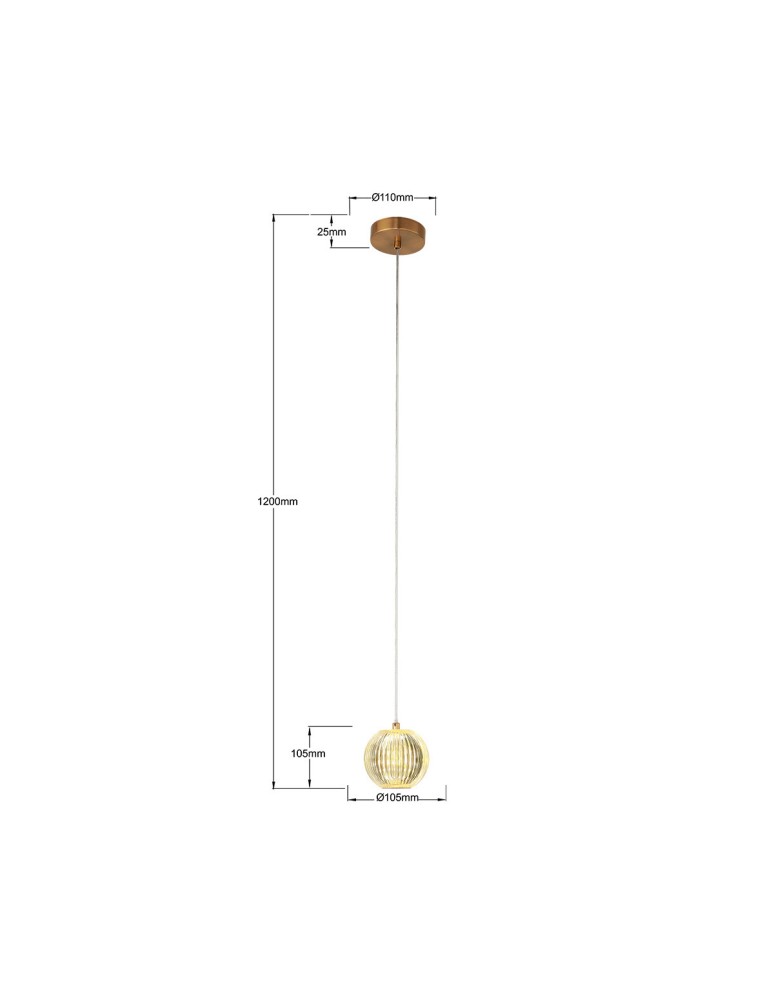 Single pendant lamps - Light Prestige Brillant 1 gold LED CCT pendant lamp LP-3303/1P GD. - product kolory-swiatla.pl 4