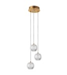 Triple pendant lamps - Light Prestige Brillant 3 gold LED CCT pendant lamp LP-3303/3P GD - product 1