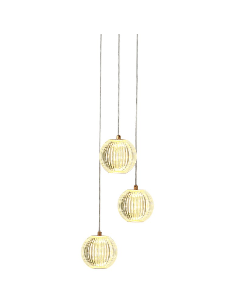 Triple pendant lamps - Light Prestige Brillant 3 gold LED CCT pendant lamp LP-3303/3P GD - product kolory-swiatla.pl 5