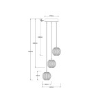 Triple pendant lamps - Light Prestige Brillant 3 gold LED CCT pendant lamp LP-3303/3P GD - product 7