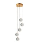 5 point pendant lamps - Light Prestige Brillant 5 gold LED CCT pendant lamp LP-3303/5P GD - product 1