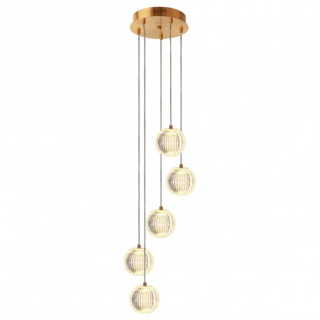Light Prestige Lampa wisząca Brillant 5 złota LED CCT LP-3303/5P GD