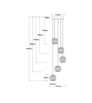 5 point pendant lamps - Light Prestige Brillant 5 gold LED CCT pendant lamp LP-3303/5P GD - product 5