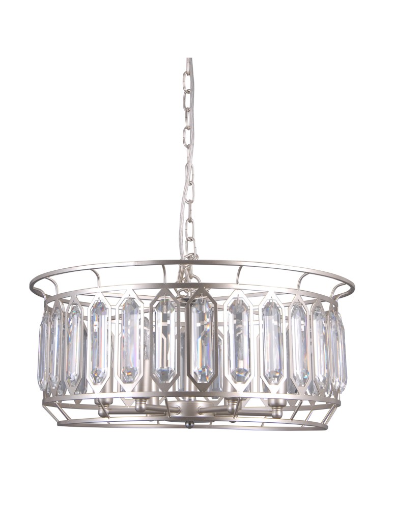 Glamour chandeliers - ITALUX PRISCILLA Pendant Silver 6xE14 PND-43388-6B - product kolory-swiatla.pl 3