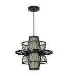 Boho pendant lamps - Light Prestige Rattan pendant lamp Astra black 1xE27 LP-3110/1P BK - product 1