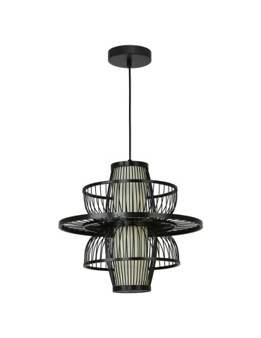 Light Prestige Rattan pendant lamp Astra black 1xE27 LP-3110/1P BK