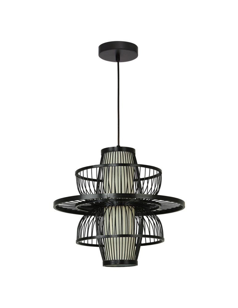Boho pendant lamps - Light Prestige Rattan pendant lamp Astra black 1xE27 LP-3110/1P BK - product kolory-swiatla.pl 1
