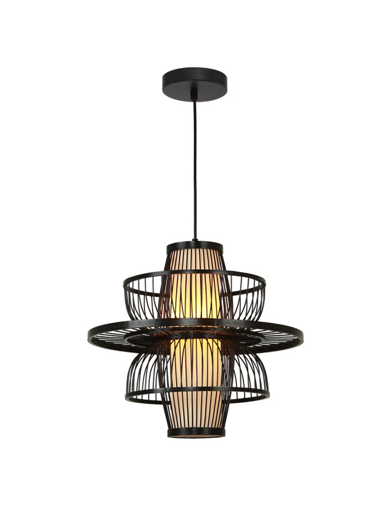 Boho pendant lamps - Light Prestige Rattan pendant lamp Astra black 1xE27 LP-3110/1P BK - product kolory-swiatla.pl 3