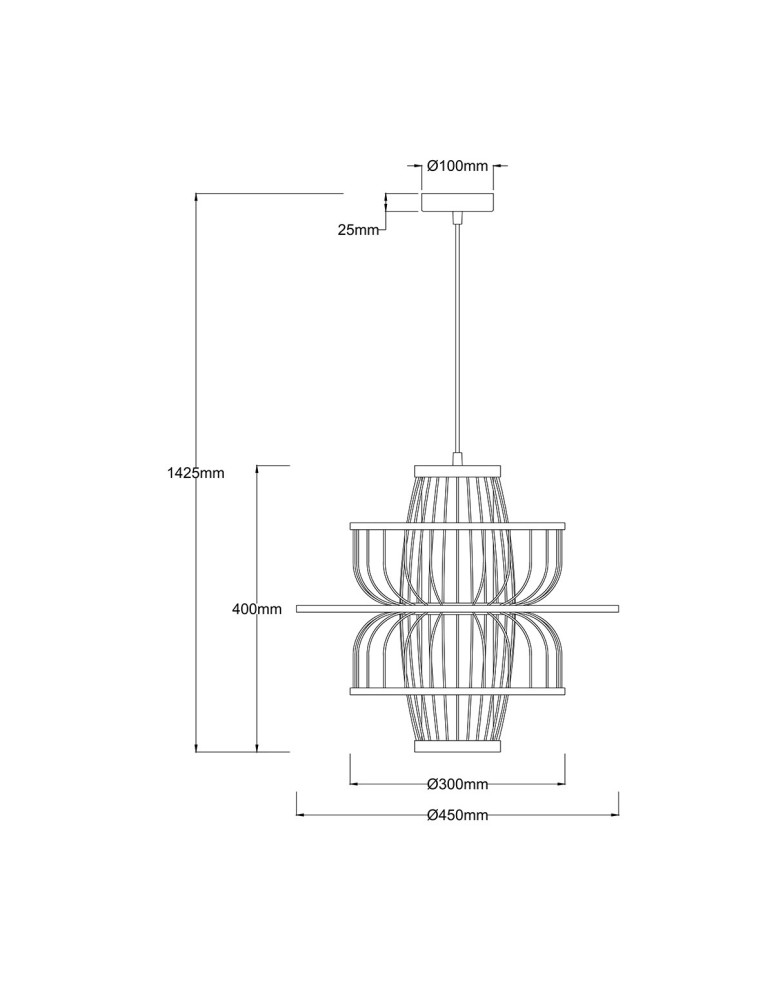 Boho pendant lamps - Light Prestige Rattan pendant lamp Astra black 1xE27 LP-3110/1P BK - product kolory-swiatla.pl 7