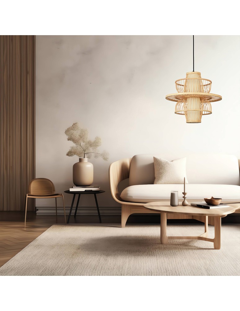 Boho pendant lamps - Light Prestige Rattan pendant lamp Astra natural 1xE27 LP-3110/1P NT - product kolory-swiatla.pl 3