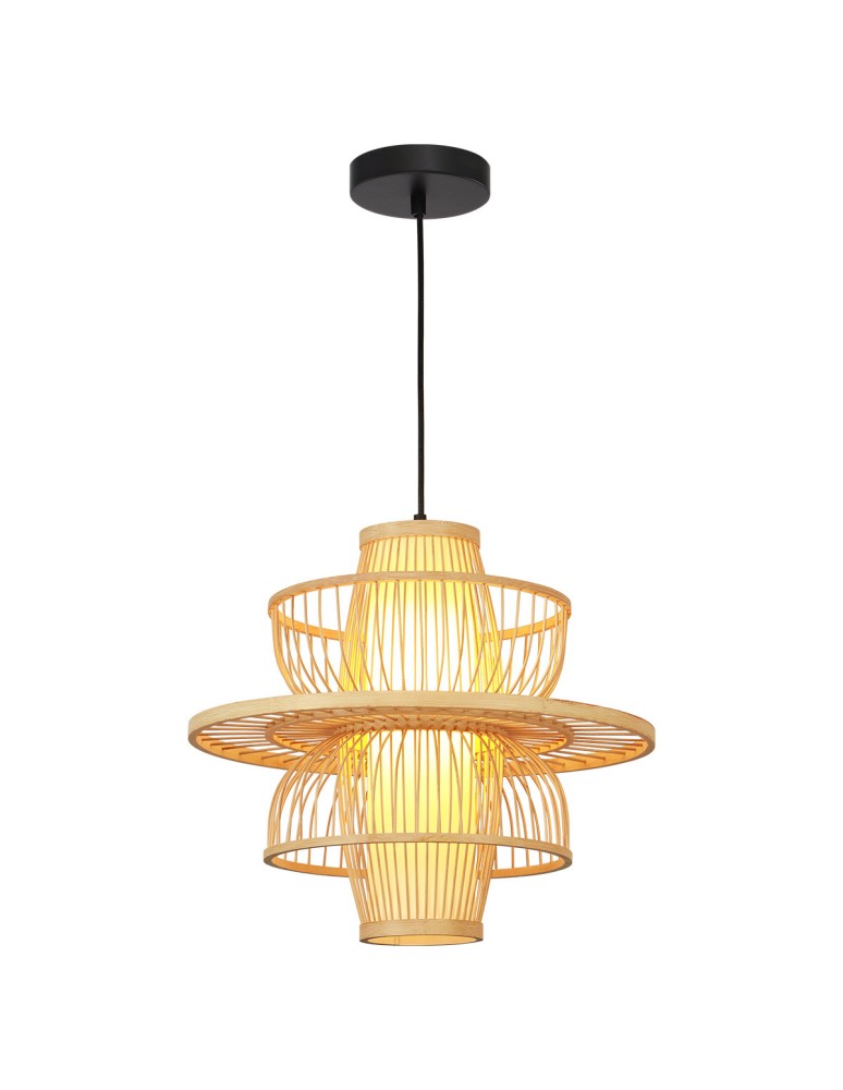 Boho pendant lamps - Light Prestige Rattan pendant lamp Astra natural 1xE27 LP-3110/1P NT - product kolory-swiatla.pl 4