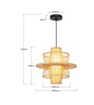 Boho pendant lamps - Light Prestige Rattan pendant lamp Astra natural 1xE27 LP-3110/1P NT - product 7