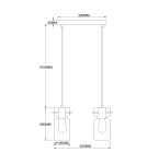 Pendant lamps on a strip - Light Prestige Nivio smoke double pendant lamp 2xE27 LP-2811/2L AM - product 5