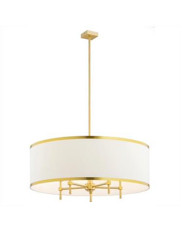 Argon ABBANO 5 fl. chandelier 5x7W (max) cream with gold stripe brushed brass 2127