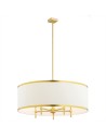 Argon ABBANO żyrandol 5 pł. 5x7W (max) śmietankowy ze złotym paskiem mosiądz szczotkowany 2127