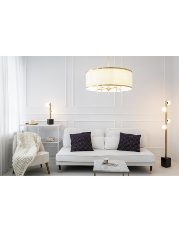 Argon ABBANO 5 fl. chandelier 5x7W (max) cream with gold stripe brushed brass 2127 - product 2