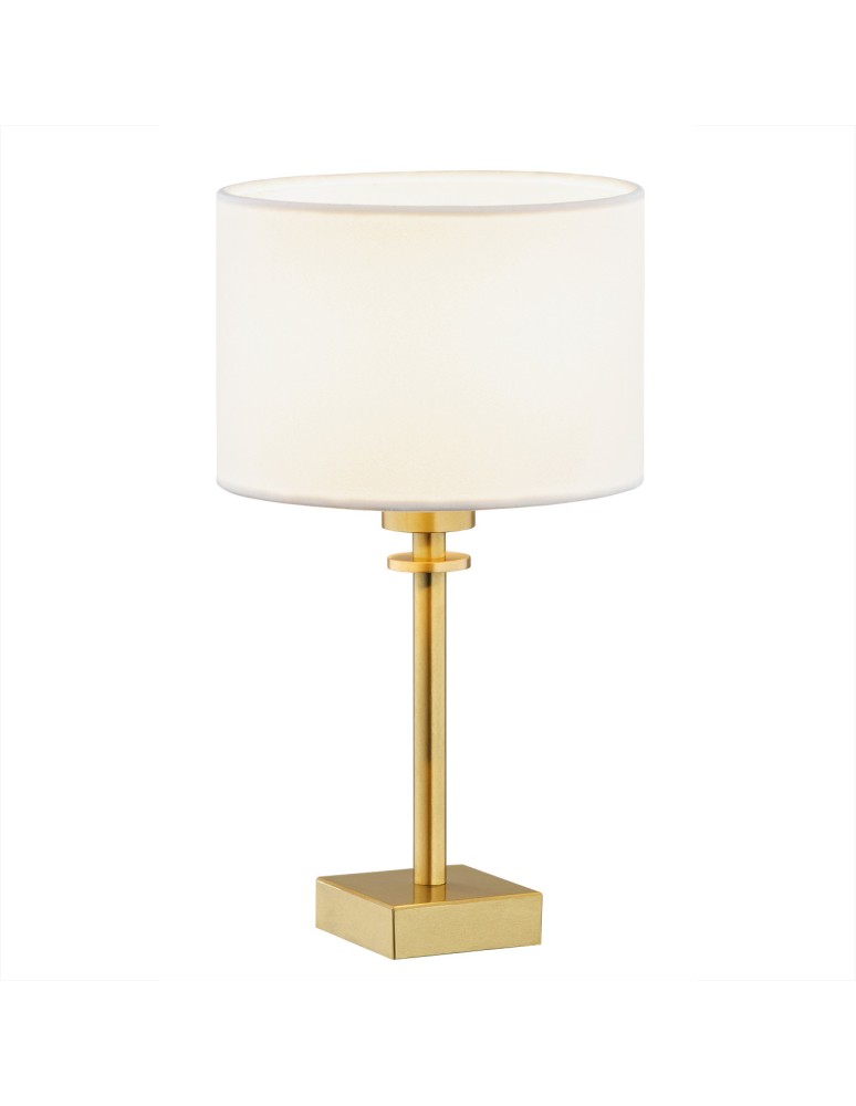 Table lamps with lampshade - Argon ABBANO 1-fl. table lamp 1x15W (max) white brushed brass 8047 - product kolory-swiatla.pl 1