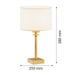 Table lamps with lampshade - Argon ABBANO 1-fl. table lamp 1x15W (max) white brushed brass 8047 - product 4