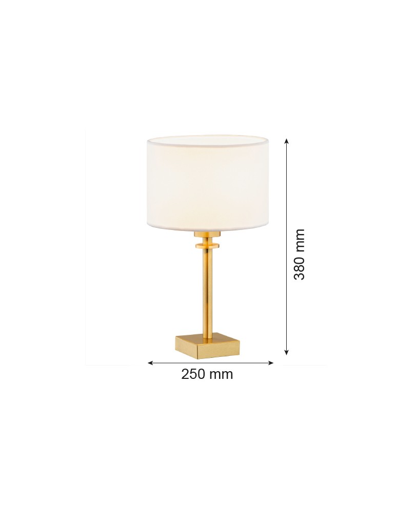 Table lamps with lampshade - Argon ABBANO 1-fl. table lamp 1x15W (max) white brushed brass 8047 - product kolory-swiatla.pl 4