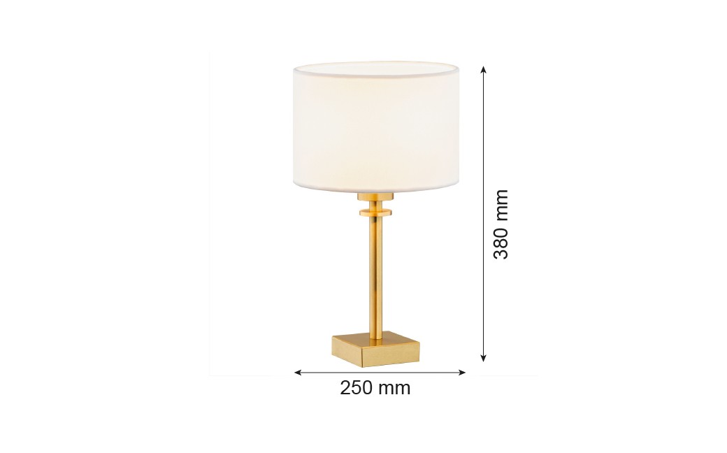 Argon ABBANO lampa stołowa 1 pł. 1x15W (max) biały mosiądz szczotkowany 8047